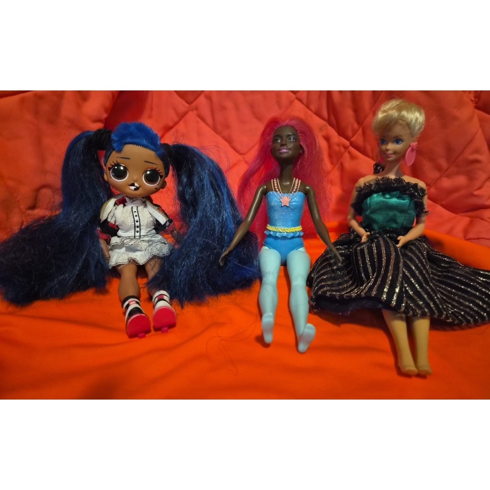 Lol Doll Black Barbie and Blonde Barbie (Lot of 3)